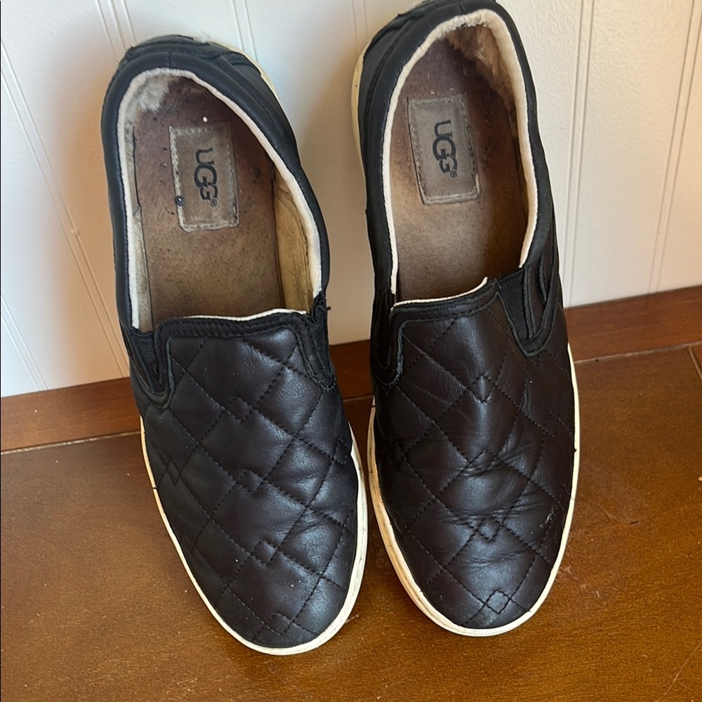 UGG Quilted Black Slip-On Shoes